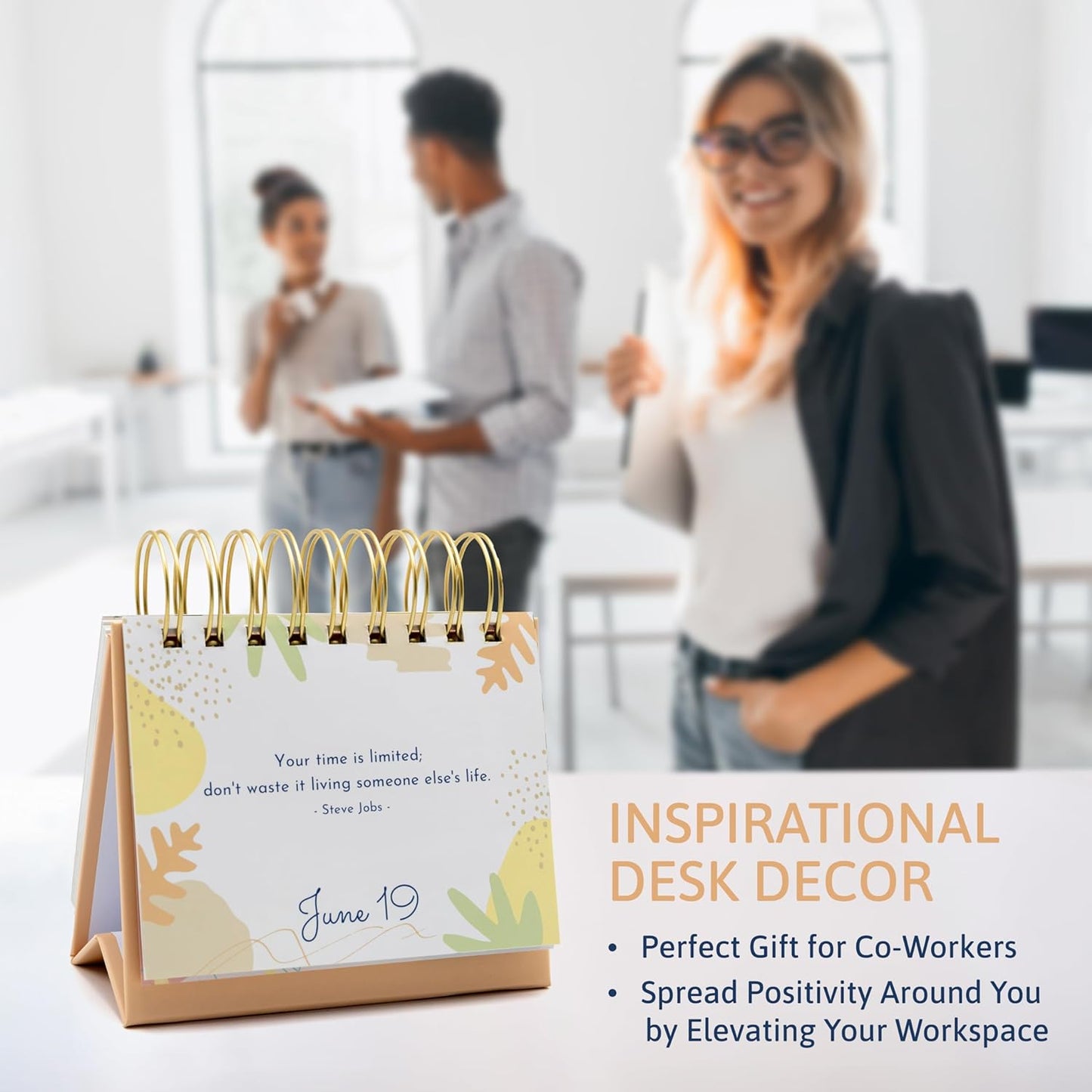Motivational Desk Calendar - Perpetual Daily Flip Calendar with Daily Motivational Quotes for Desk - Inspirational Gifts for Women, Gifts for Coworkers Female, Inspirational Desk Decor